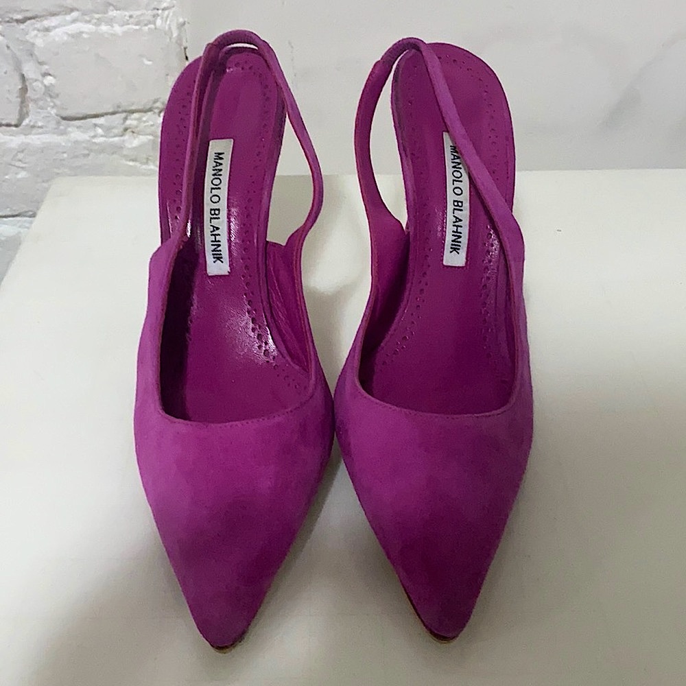 Manolo Blahnik Allura Pink Suede BB Pumps- Size 40